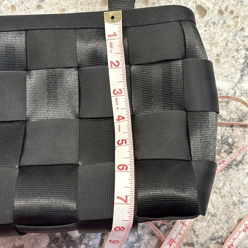 Harveys Seatbelt Handbag Black Shoulder Bag Purse Double Handle‎ Upcycle Y2K